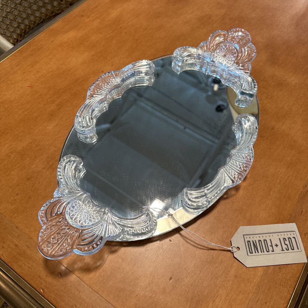 Vintage Shannon Crystal Mirrored Vanity Tray - 10X18X2H