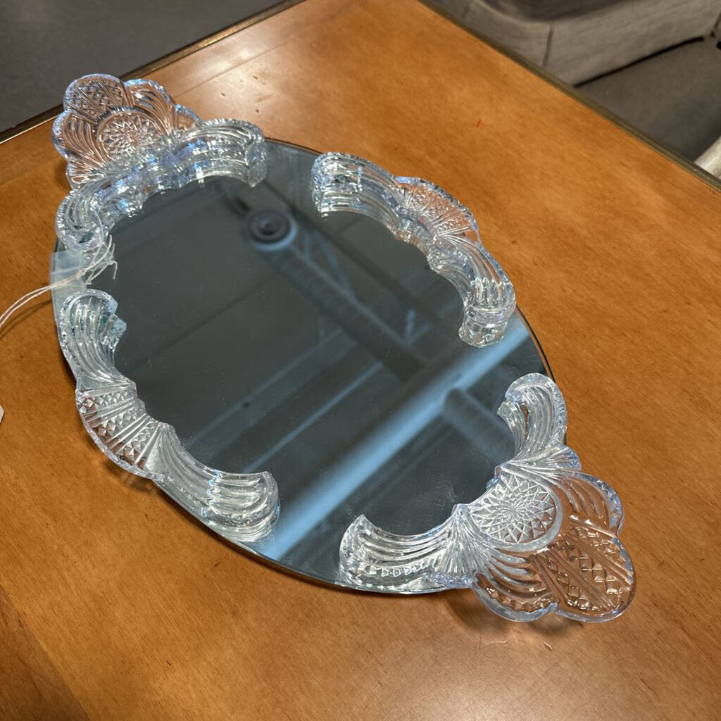 Vintage Shannon Crystal Mirrored Vanity Tray - 10X18X2H