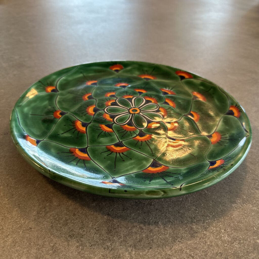 Green Peacock Talavera Plate - 12x.5