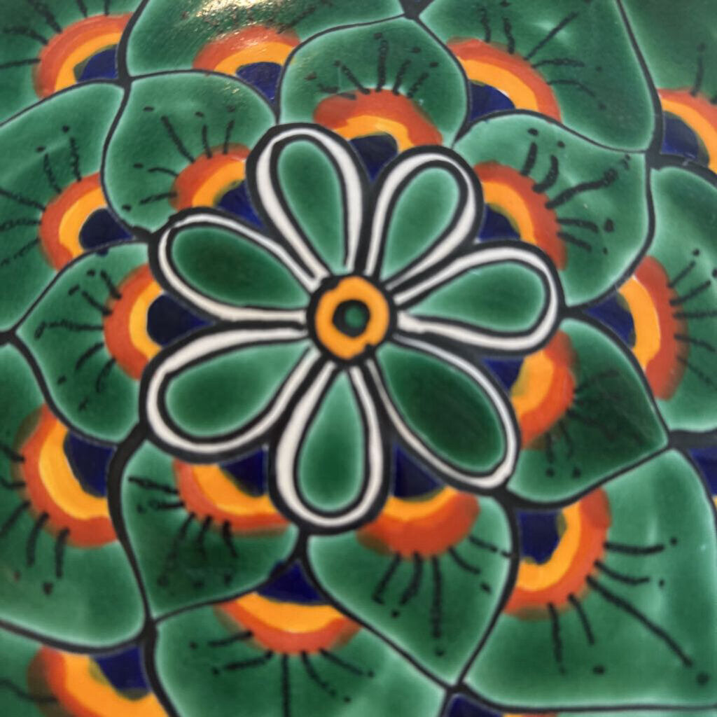 Green Peacock Talavera Plate - 12x.5