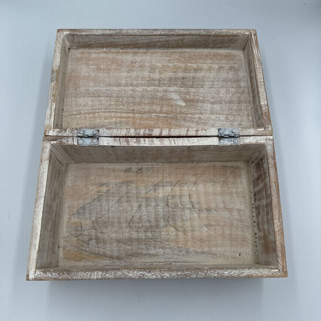 Indian Artisan Carved Floral Box - 10X6X4.5