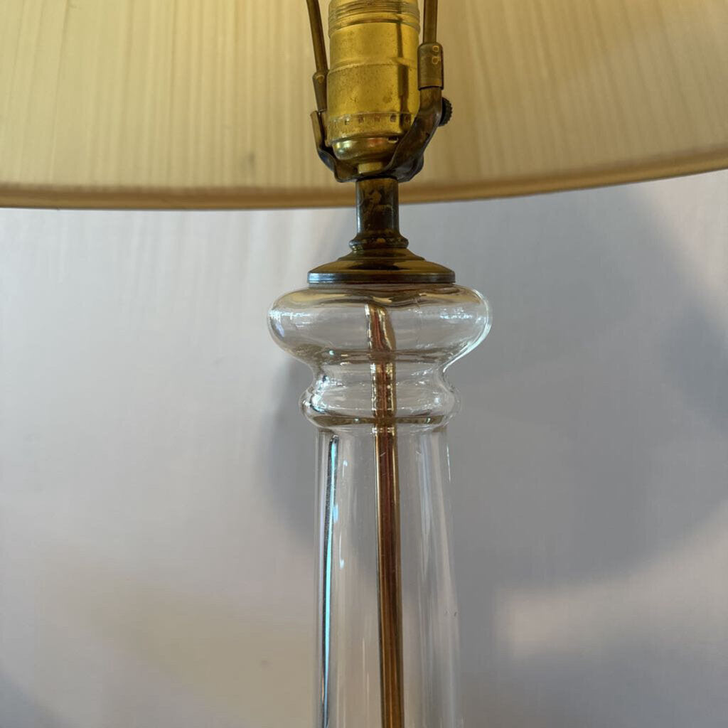 Vintage Brass & Glass Table Lamp- 16X31H