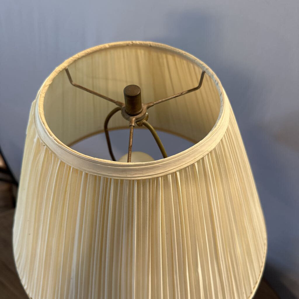 Vintage Brass & Glass Table Lamp- 16X31H