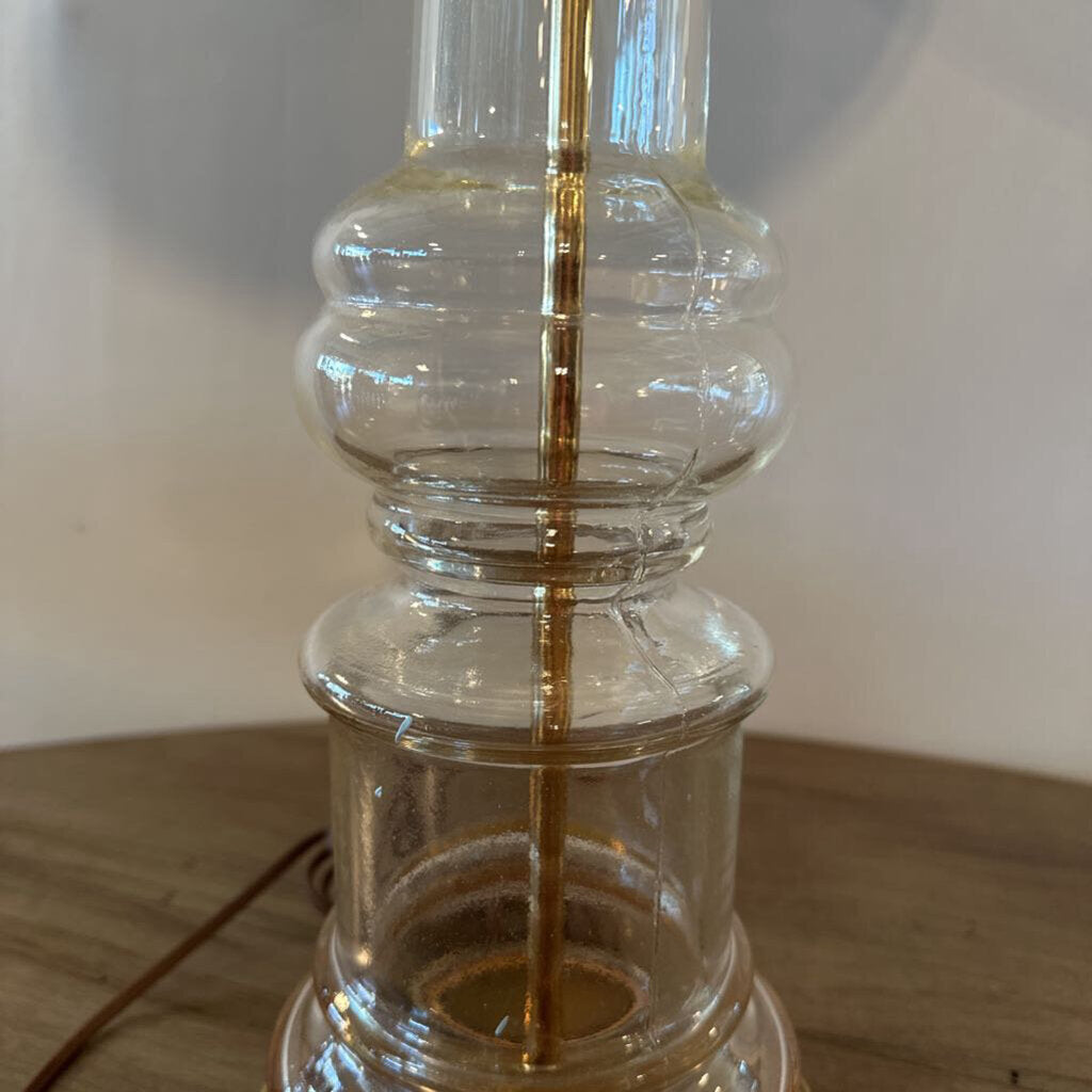 Vintage Brass & Glass Table Lamp- 16X31H