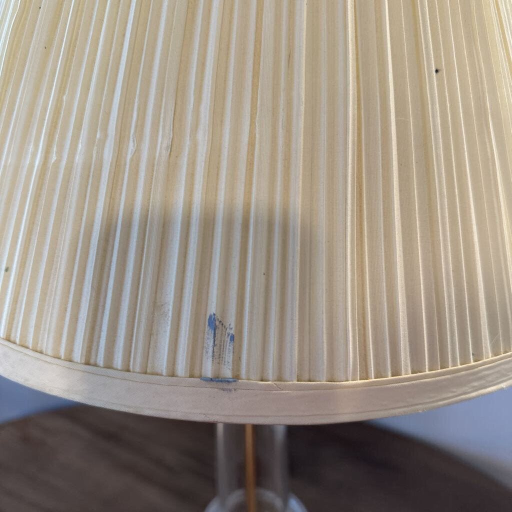 Vintage Brass & Glass Table Lamp- 16X31H