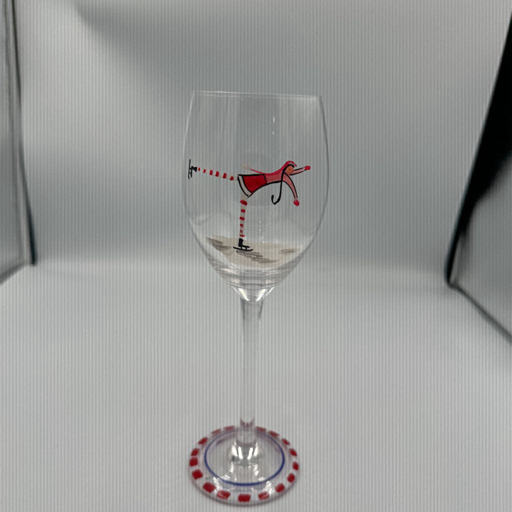 Hand Painted Christmas Wine Glasses- Set of 6