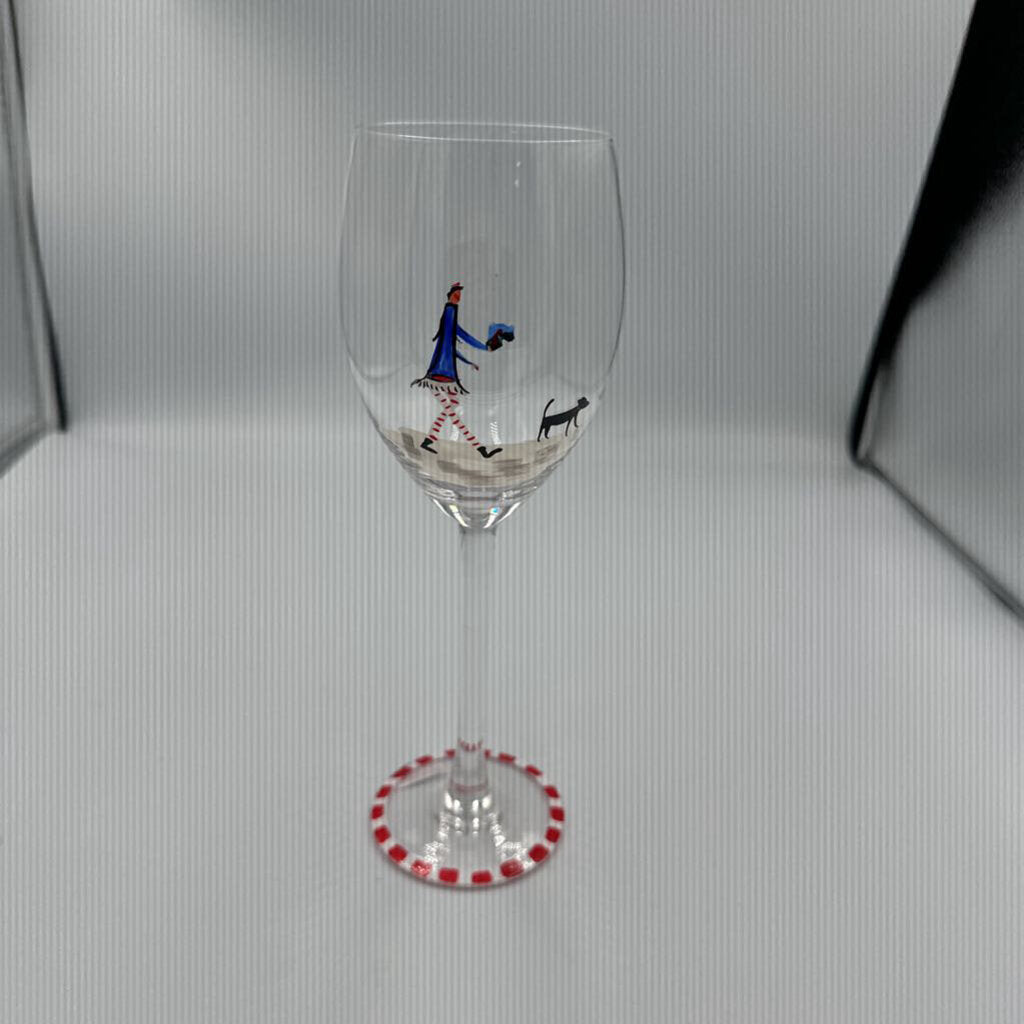 Hand Painted Christmas Wine Glasses- Set of 6