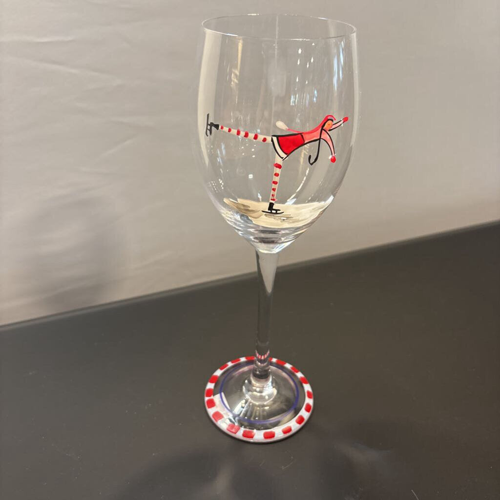 Hand Painted Christmas Glasses- Set of 6-3X9H