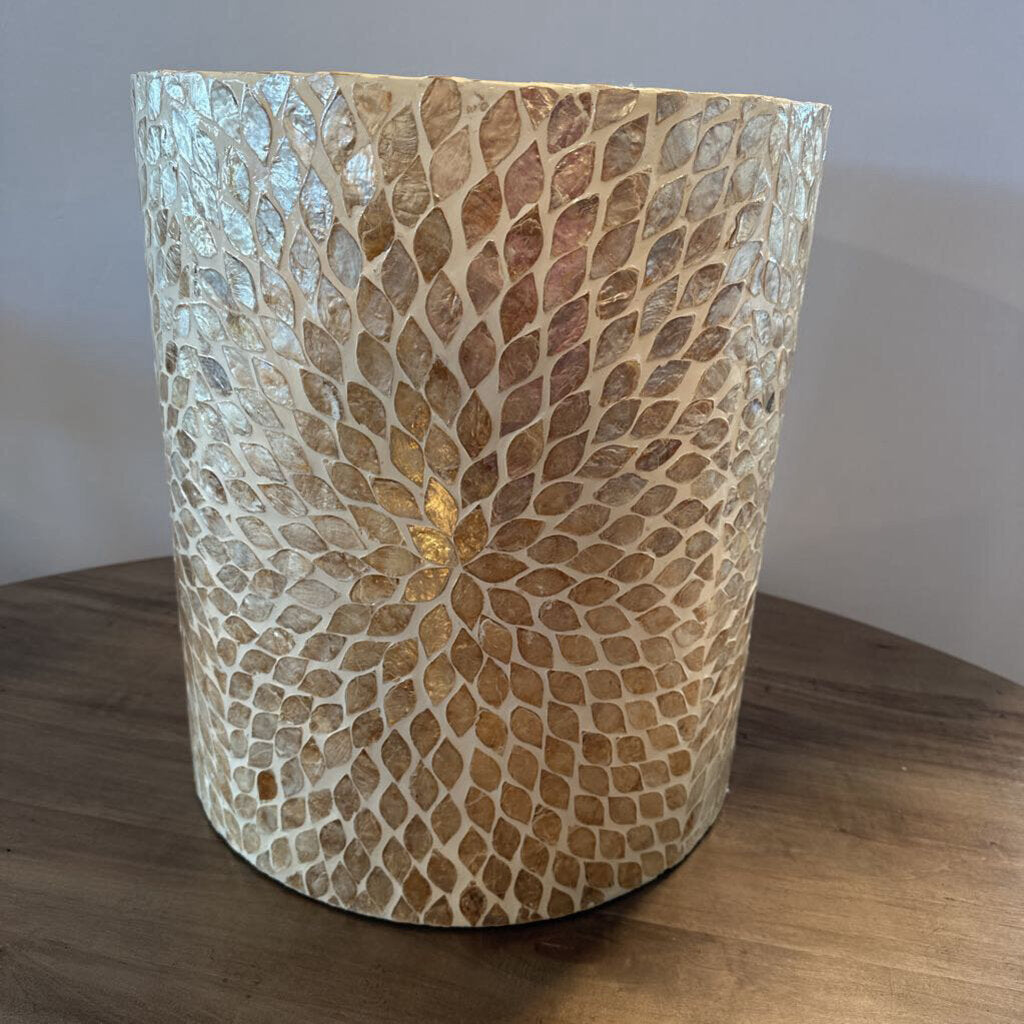 Global Archive Round Capiz Accent Table- 16X16X18H