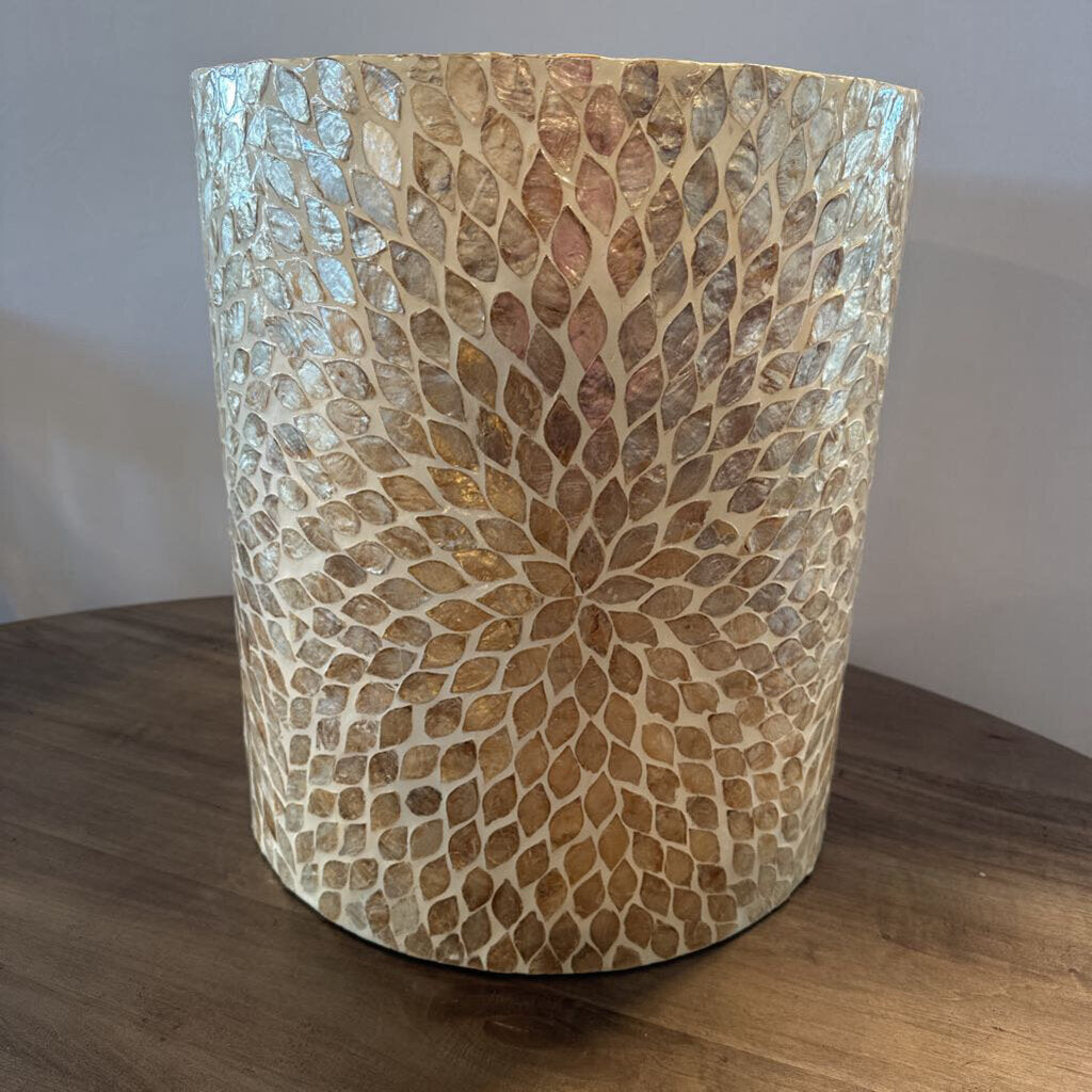 Global Archive Round Capiz Accent Table- 16X16X18H