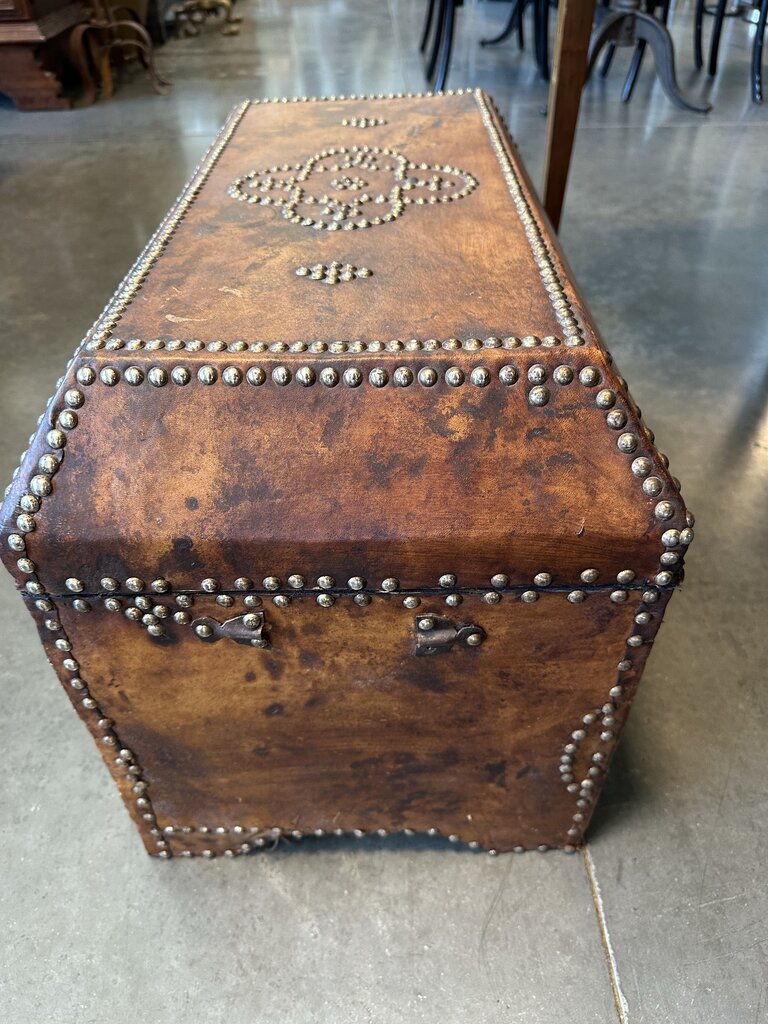 Leather Box W/ Stud Detail- 16X28X13