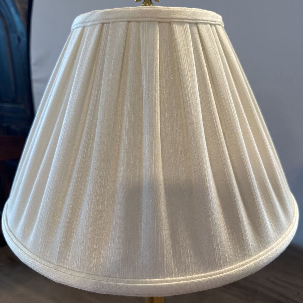 Brass Lamp W/ Cream Shade- Pair-8X20.5