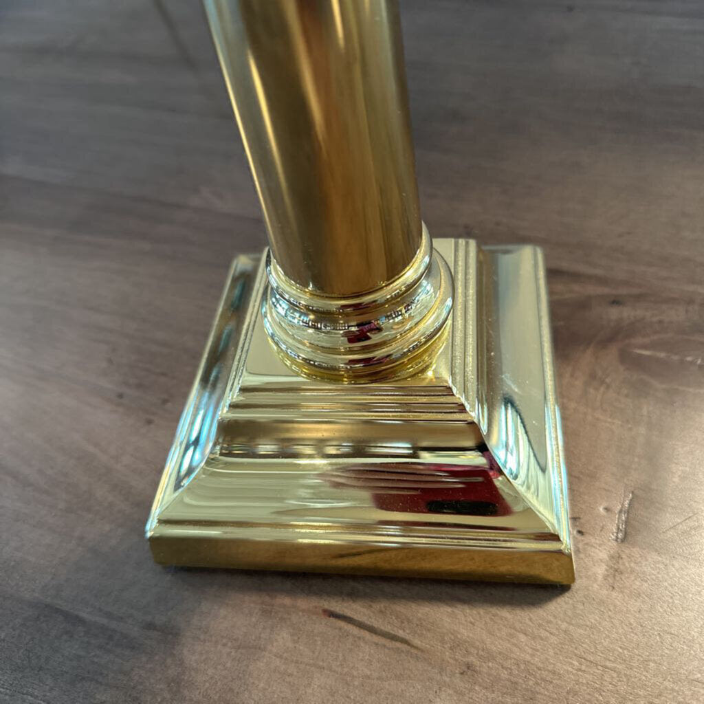 Brass Lamp W/ Cream Shade- Pair-8X20.5