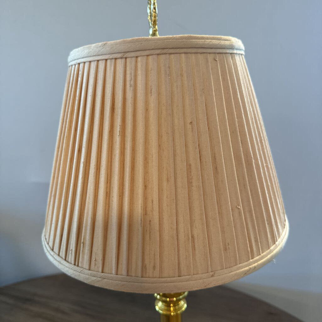 Brass Lamp W/ Cream Shade- Pair-8X20.5