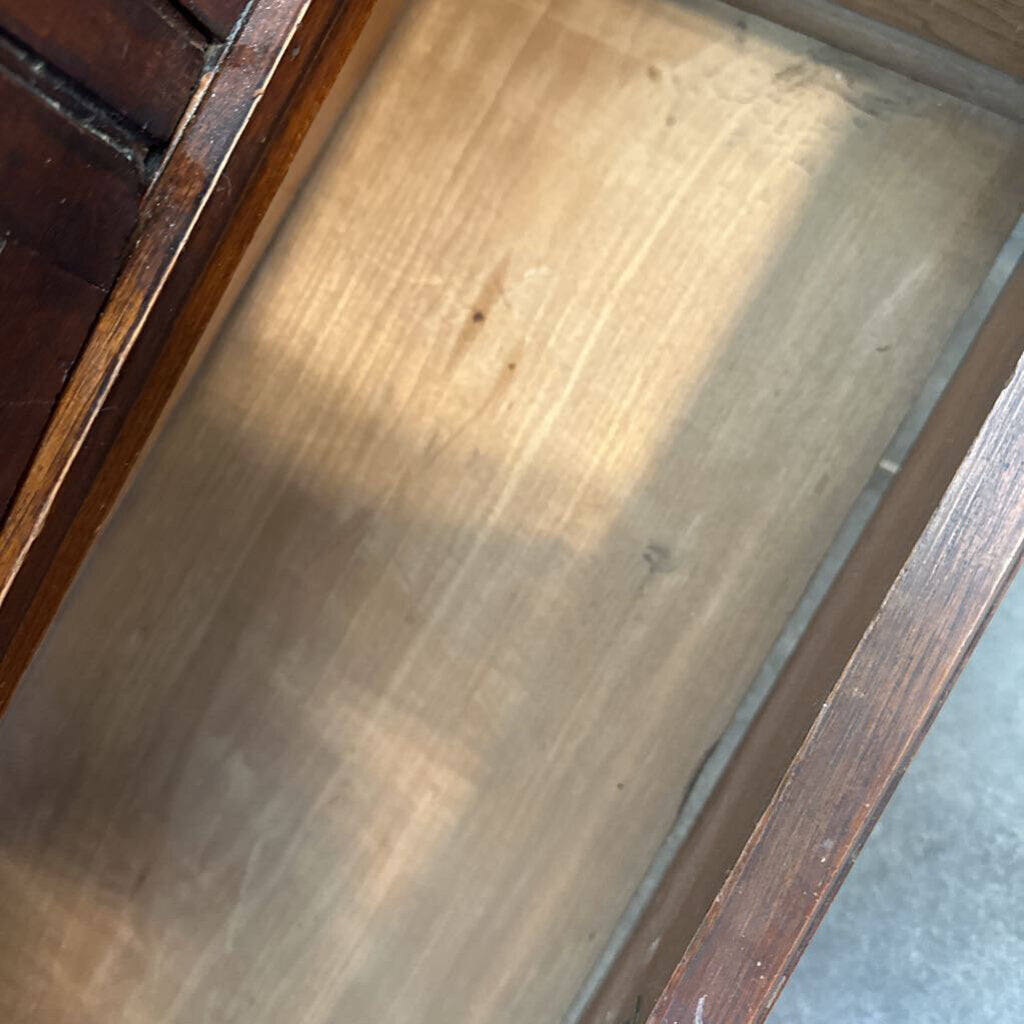 Victorian Walnut Wardrobe W/ Beveled Mirrors- 35X15X73- AS IS