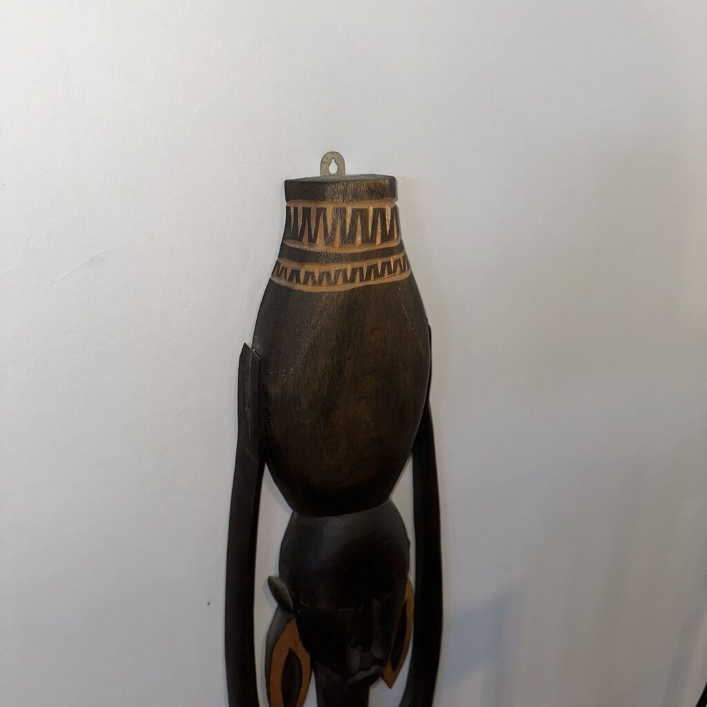 Octavio Bahia Hand Carved Wood Sculpture- 10X7.5X37.5- AS IS