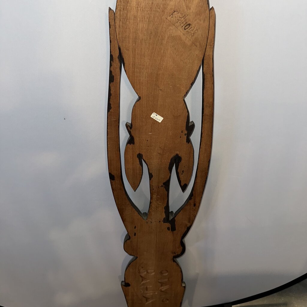 Octavio Bahia Hand Carved Wood Sculpture- 10X7.5X37.5- AS IS