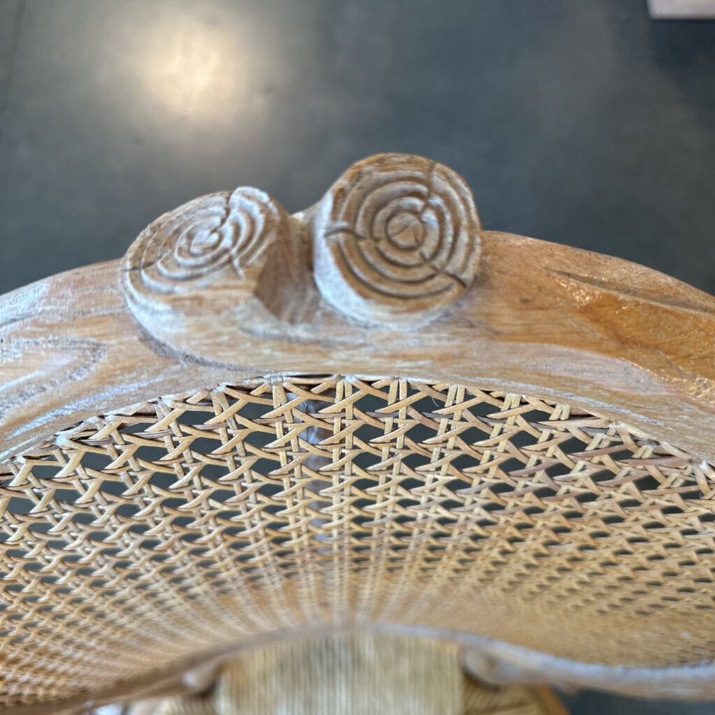 Faux Bois Branch Cane Back Rush Seat Dining Chairs- Set of 8