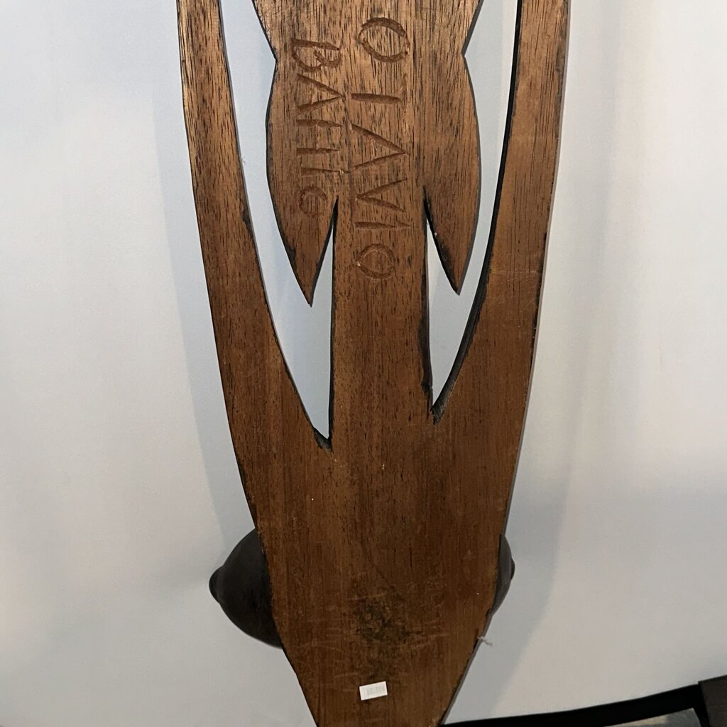 Octavio Bahia Hand Carved Wood Sculpture- 10.5X11X25H