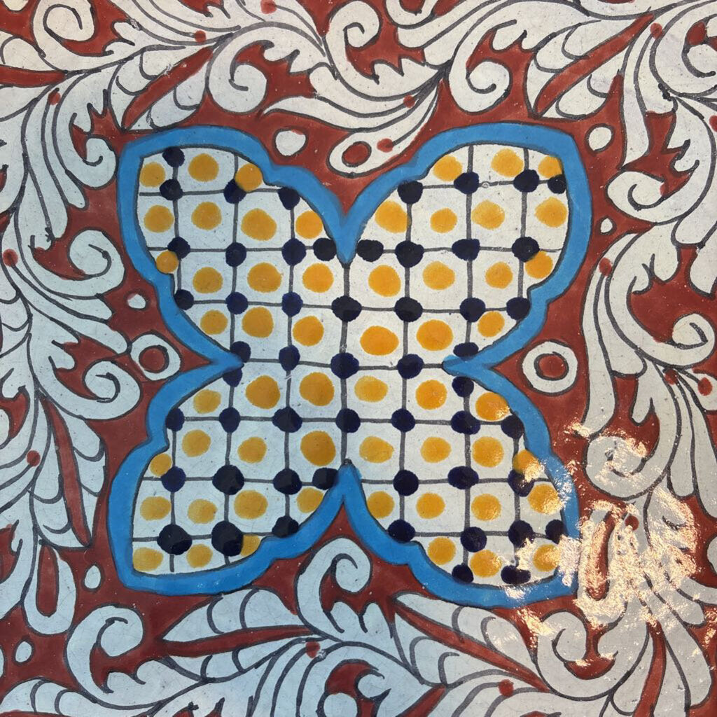 Becerra Blue Yelllow & Red Talavera Platter- 19.5X3