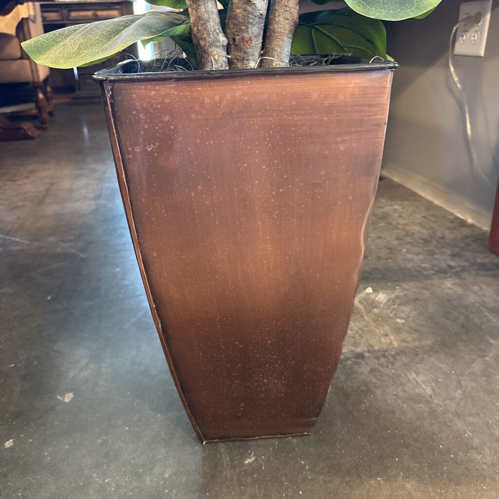 Faux Fig Plant In Tin Pot - 27X32X82H