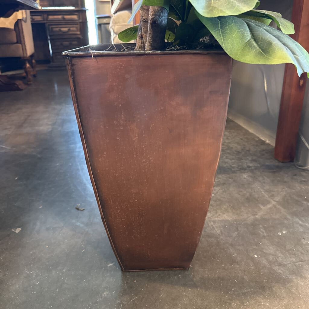 Faux Fig Plant In Tin Pot - 27X32X82H