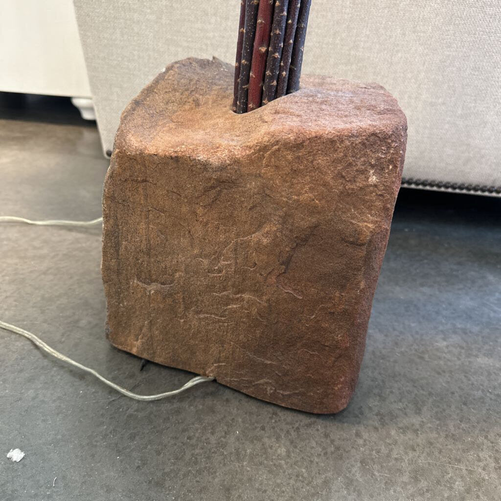 Twig & Stone Floor Lamp W/ Copper Trim- 24X59H