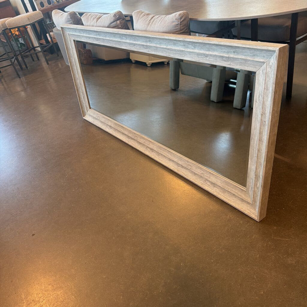 Grey Distressed Wood Mirror- 30X3X69.5- AS IS