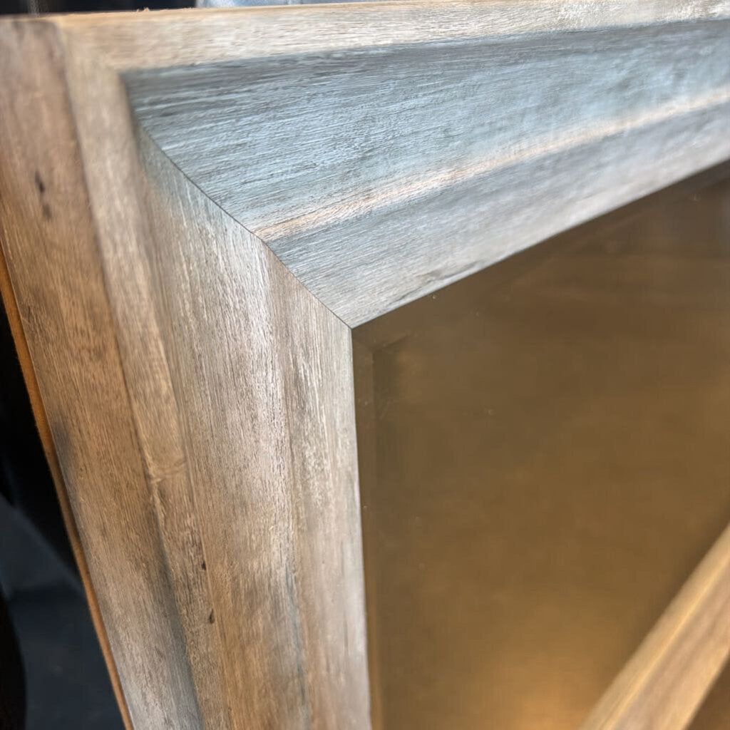Grey Distressed Wood Mirror- 30X3X69.5- AS IS