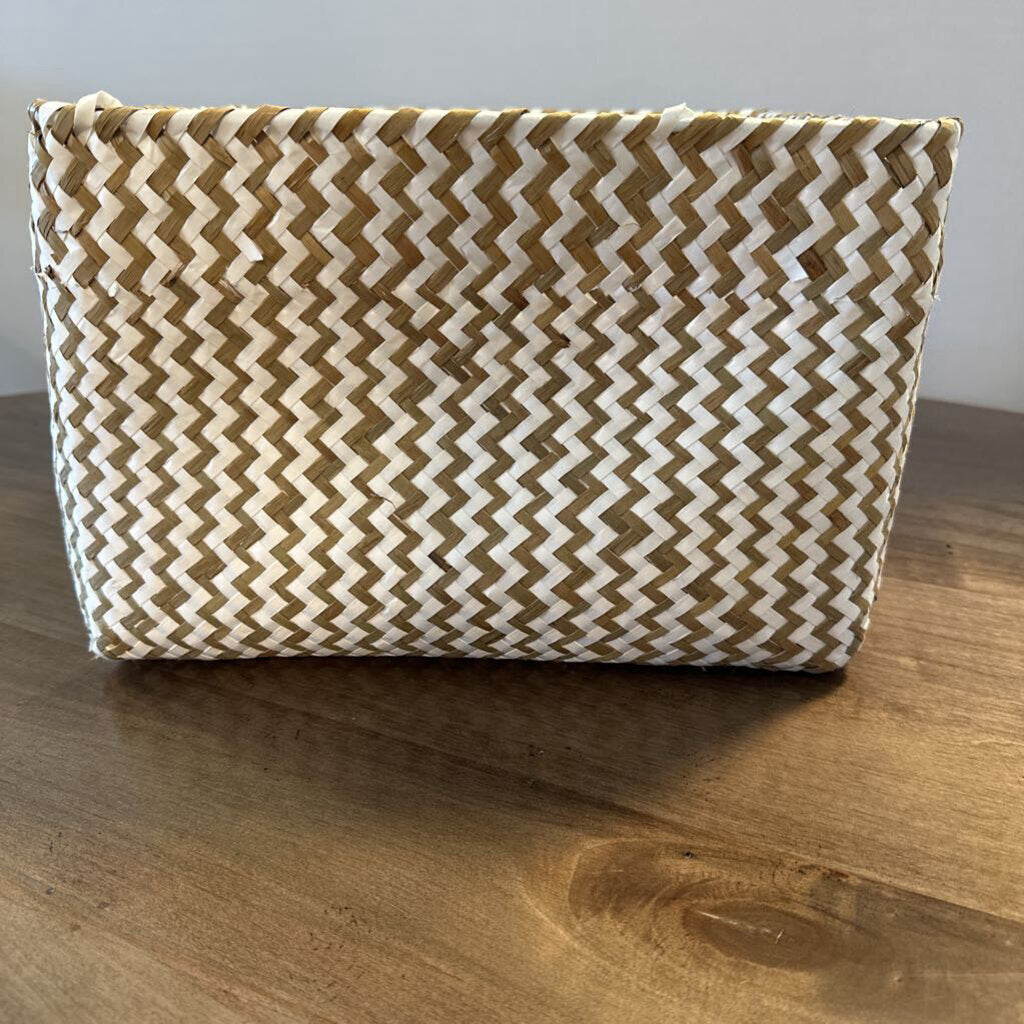 Opal House Squre Woven Basket- 10X11X8H