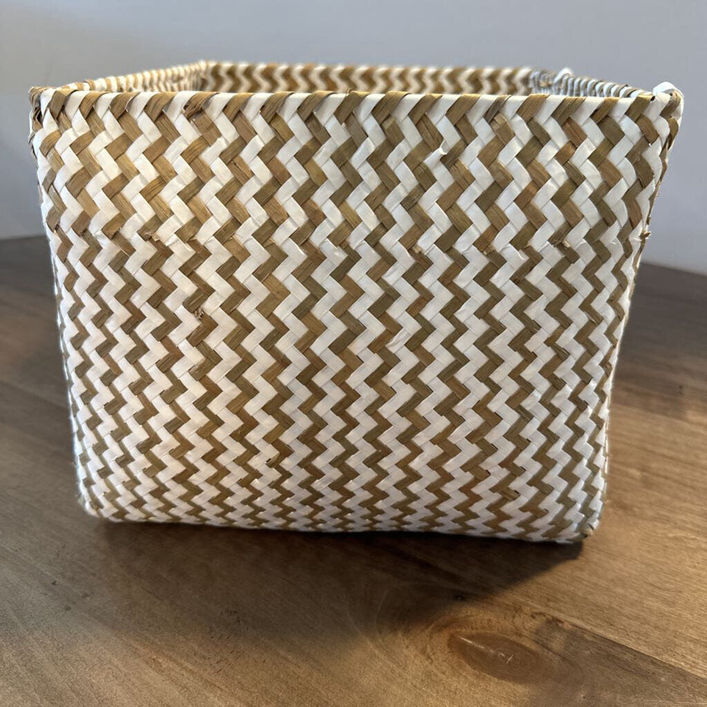 Opal House Squre Woven Basket- 10X11X8H