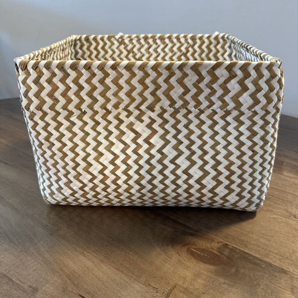 Opal House Squre Woven Basket- 10X11X8H