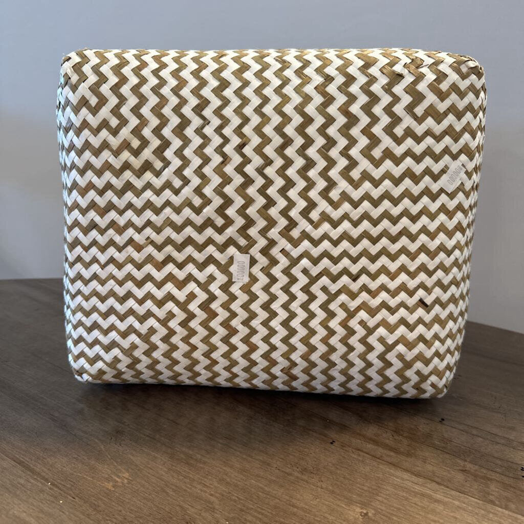 Opal House Squre Woven Basket- 10X11X8H