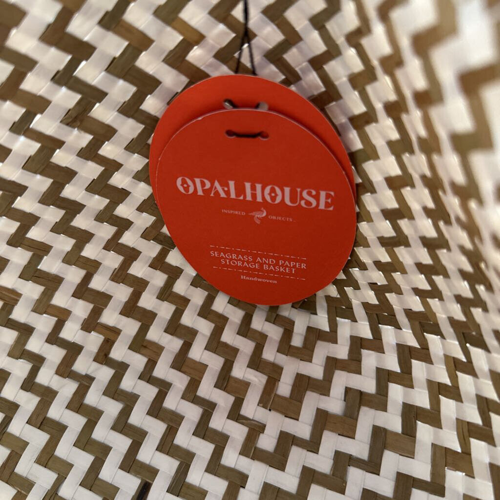 Opal House Squre Woven Basket- 10X11X8H