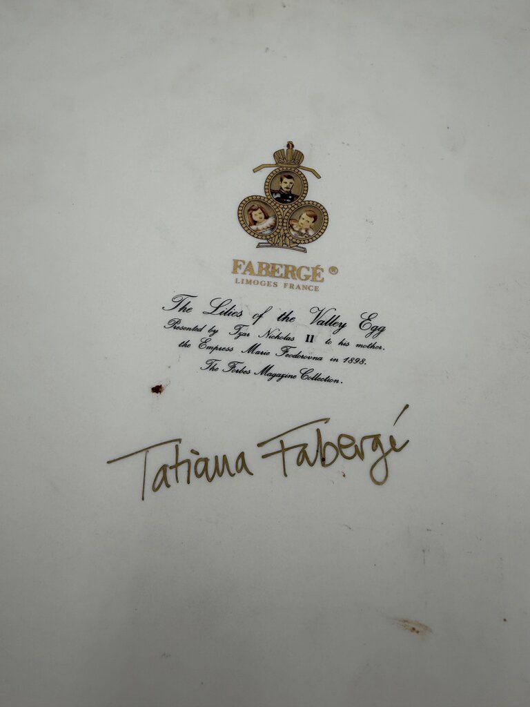 Rare Faberge Square "Lilies of the Valley" Presentation Charger Hand-Signed by Tatiana Fabergé (Forbes Collection)- 14X14