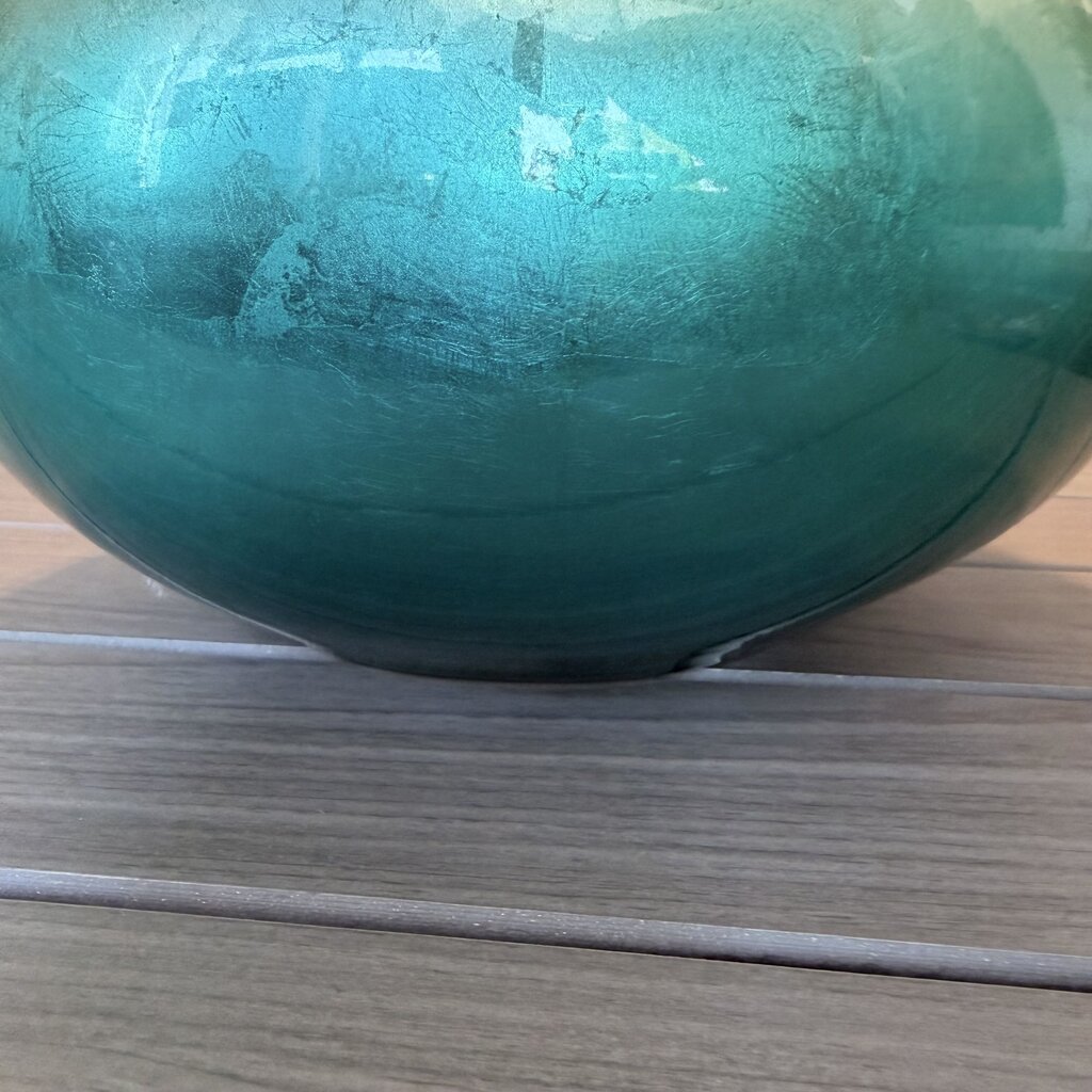 Turquoise & Silver Vase - 12X11H