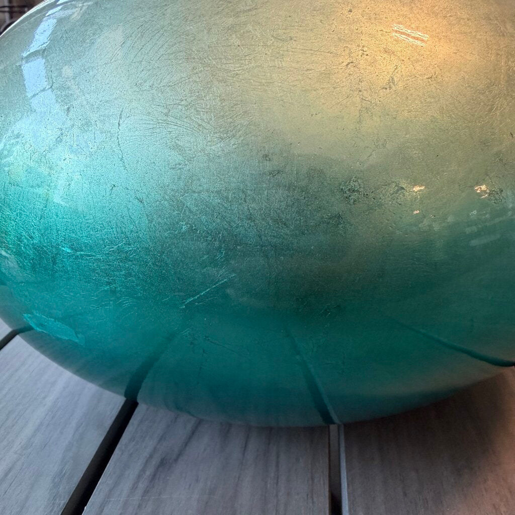 Turquoise & Silver Vase - 12X11H