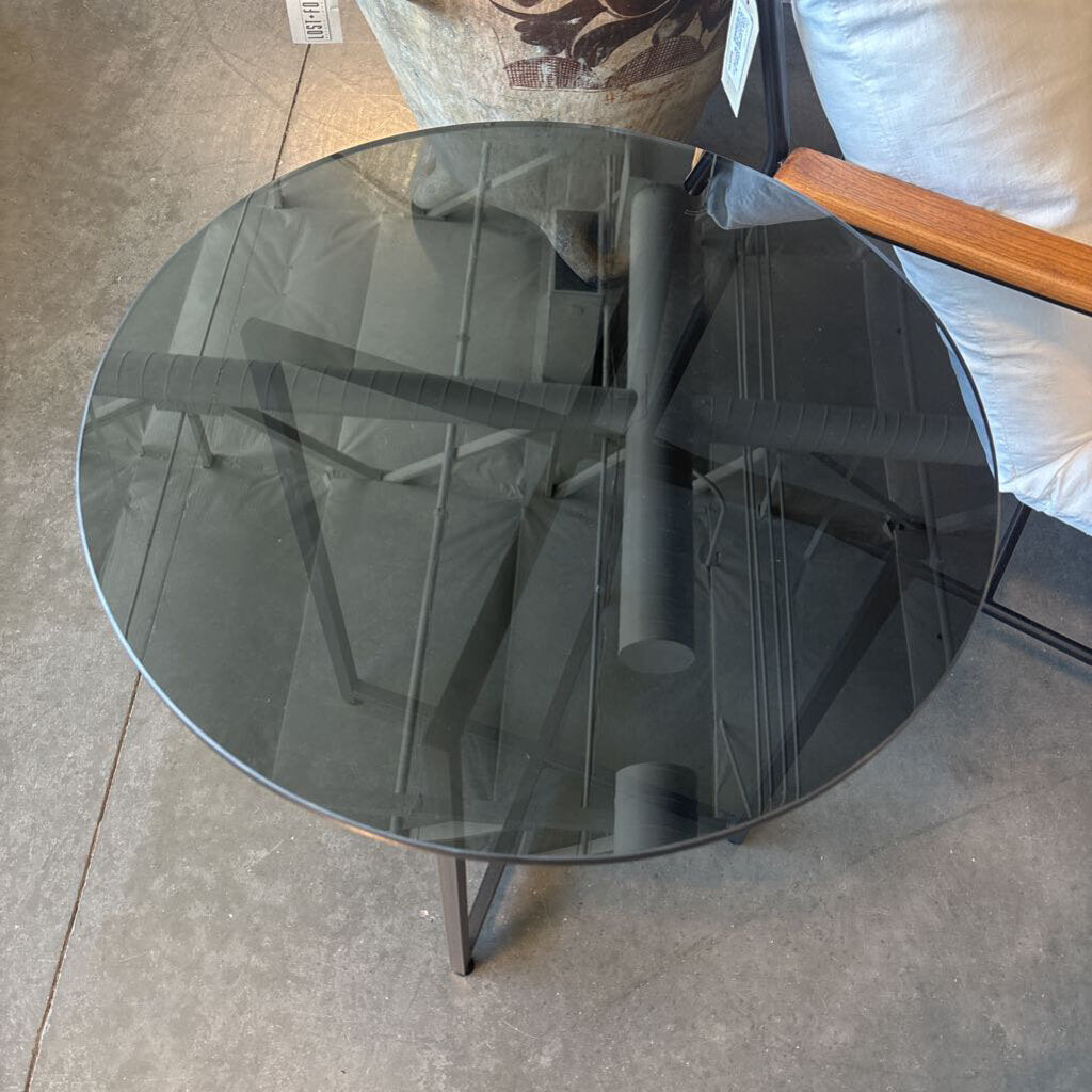 Room & Board Classic Smoked Glass Side Table- 22X24H
