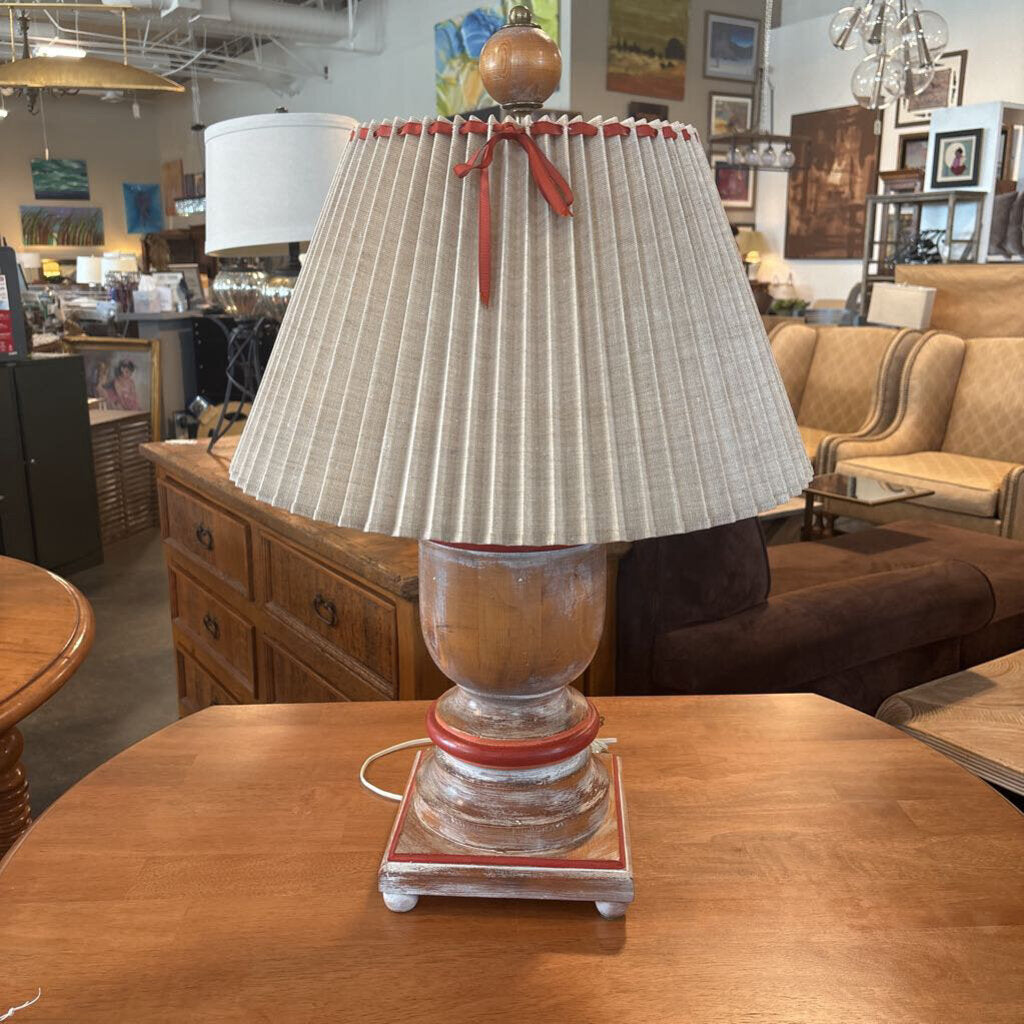 Vintage Painted Wood Balustrade Lamp-30H