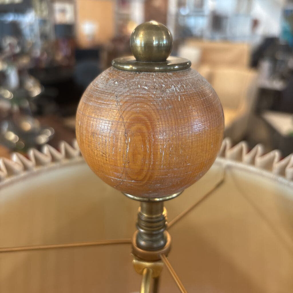 Vintage Painted Wood Balustrade Lamp-30H
