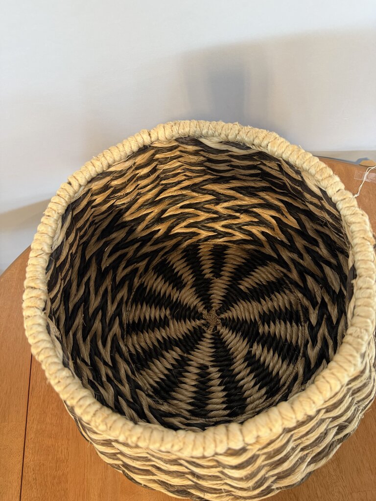 Chevron Woven Seagrass Basket- 15X11.5H