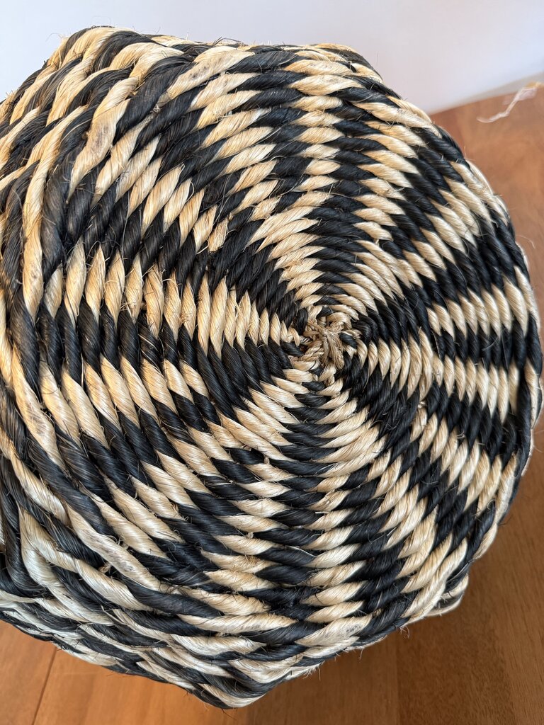 Chevron Woven Seagrass Basket- 15X11.5H