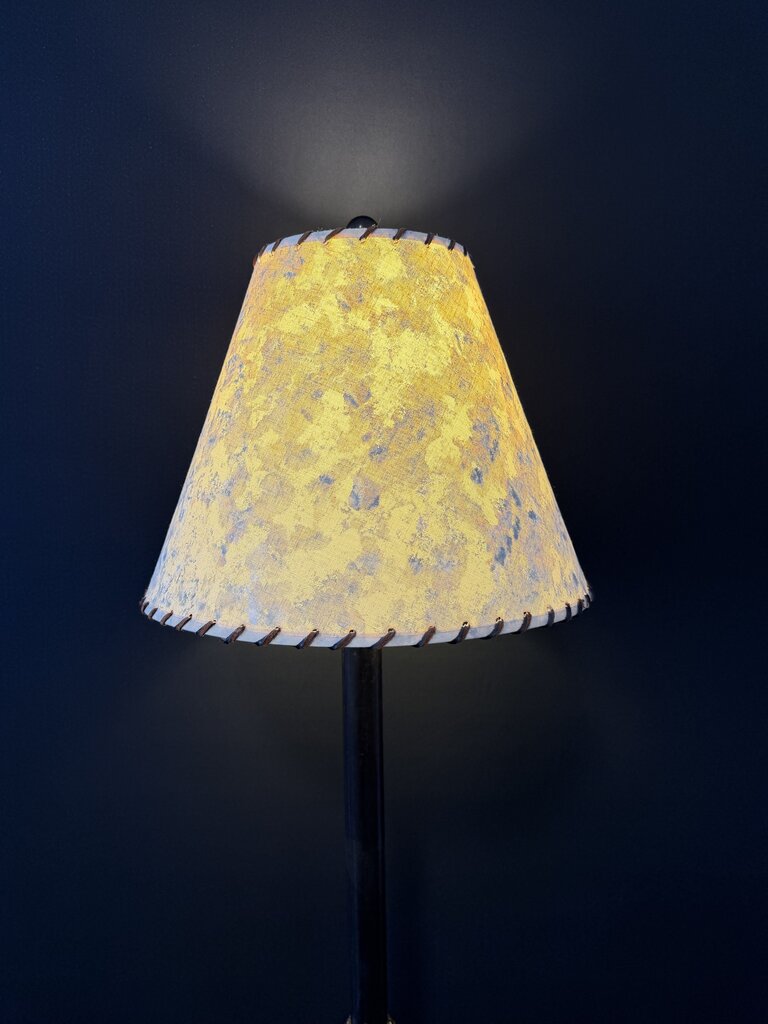 Wrought Iron Floor Lamp W/ Linen Shade- 15X57H