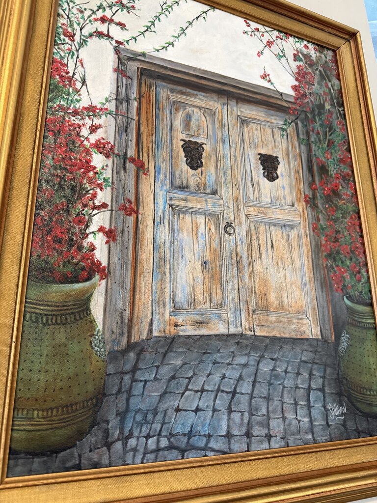 Original Courtyard Painting W/ Gold Frame By Sullivan- 23X30