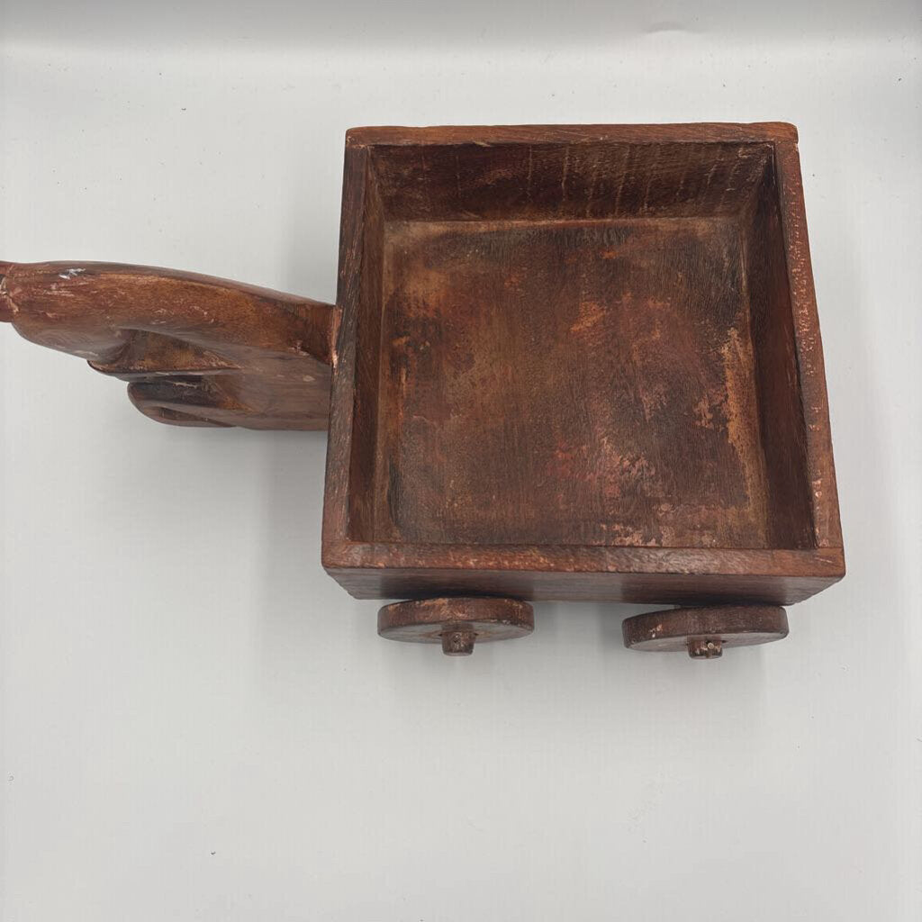 Vintage Wood Horse W/ Carriage Box- 13X9X6H