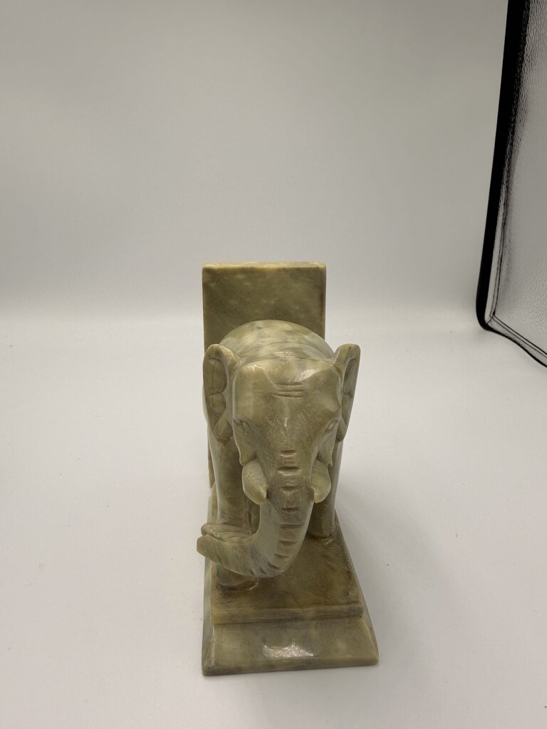 Marble Elephant Bookends - 4.5X2X4.5