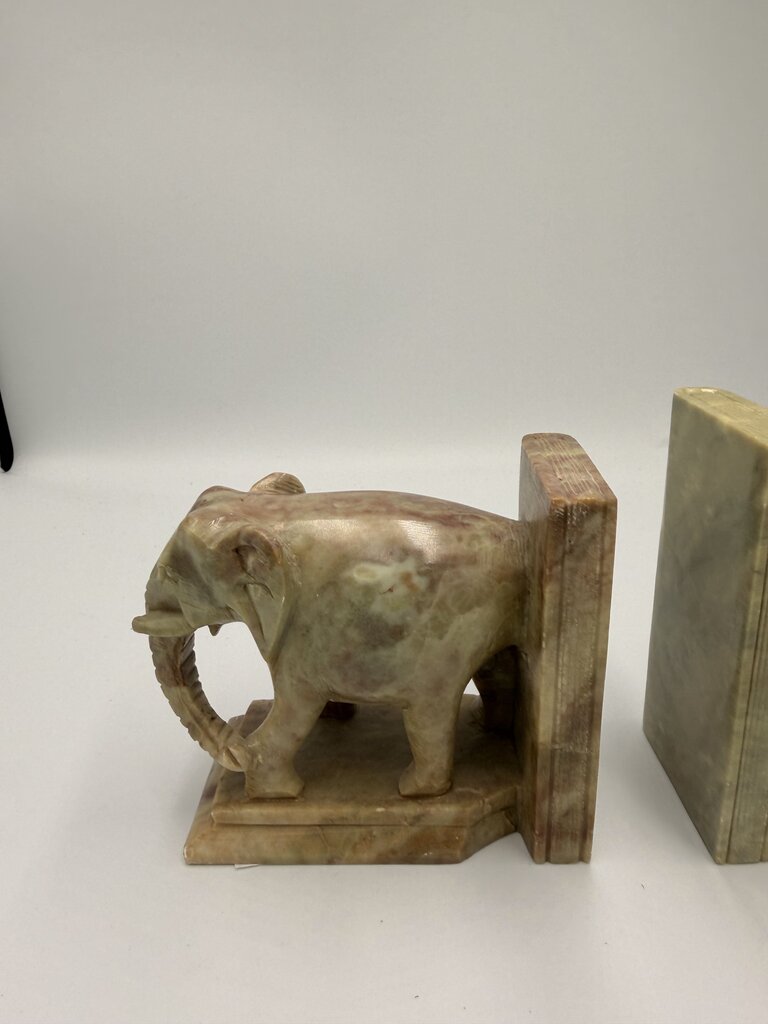 Marble Elephant Bookends - 4.5X2X4.5