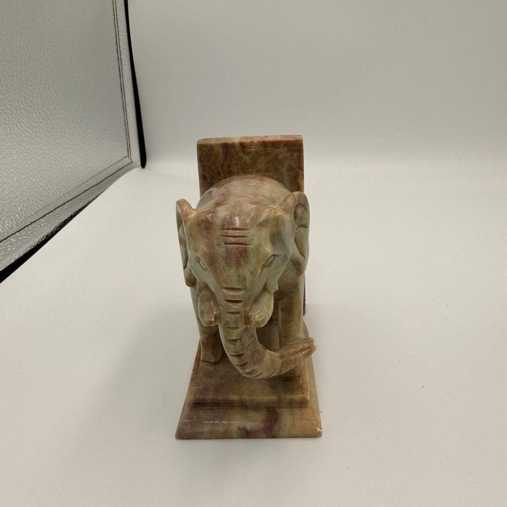 Marble Elephant Bookends - 4.5X2X4.5