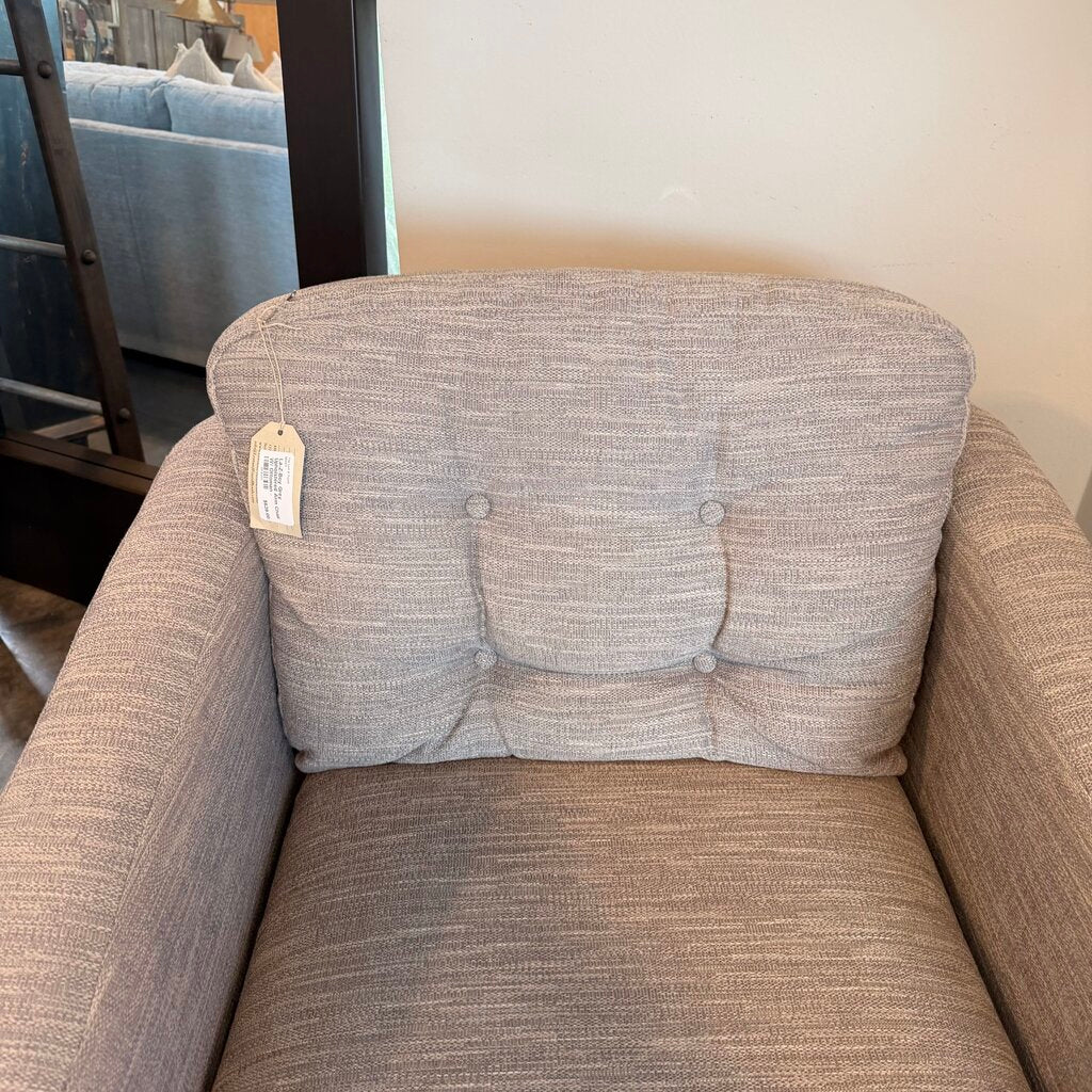 La-Z-Boy Grey Upholstered Arm Chair W/ Ottoman - 30X36X34H