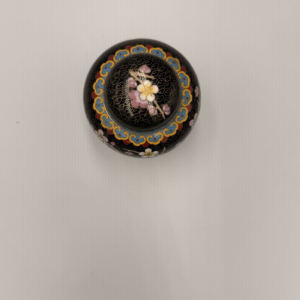 Chinese Cloisonne Lidded Ginger Jar - 4X4.5H